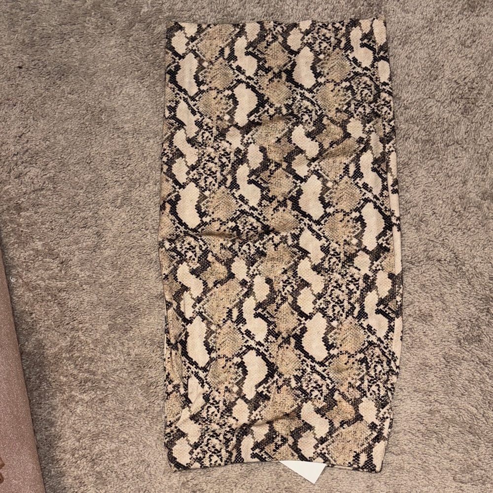 Snakeskin Print Midi Skirt